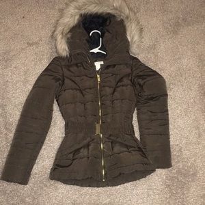 Puffed jacked with hood